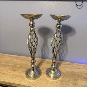 Elegant Silver Candle Holders